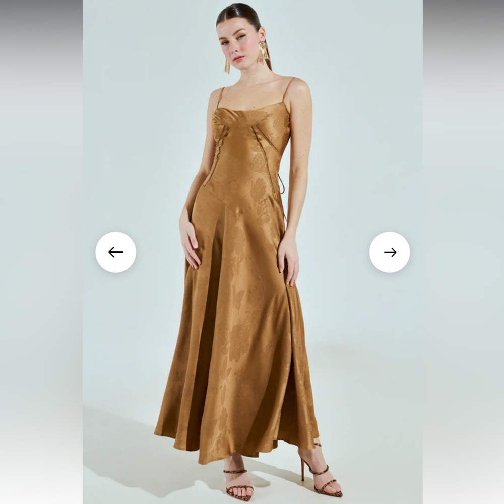 AKIRA THAT GIRL SATIN MAXI DRESS - Picture 2 of 9